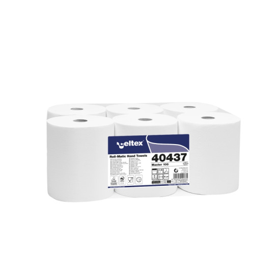 Полотенца для рук CELTEX Master 100, белые, 3-х слойные, 6шт, Ø19