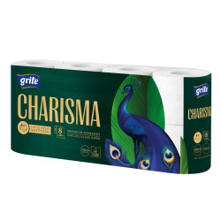 Tualetes papīrs Grite CHARISMA 8, 4-kārt., 8x7=56gab, Ø11.2