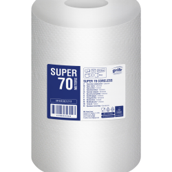 Roku dvieļi Grite Super 70 Coreless, balti, 2-kārt., 12gab, Ø12.7