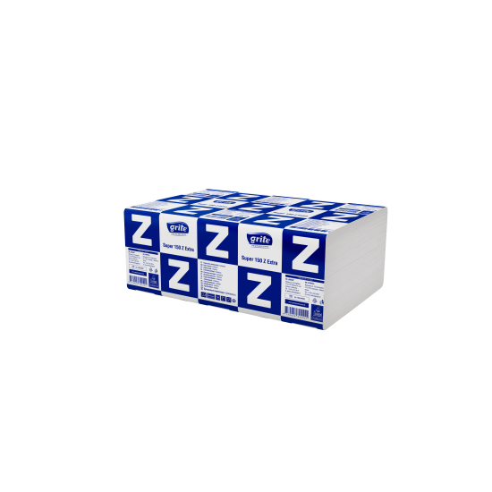 Roku salvetes GRITE Super 150 Z Extra 20.8x24cm, baltas, 2-kārt., 21x150gab (šaurās 8cm)