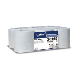 Tualetes papīrs CELTEX Mini 160, balts, 2-kārt., 12gab, Ø19.5
