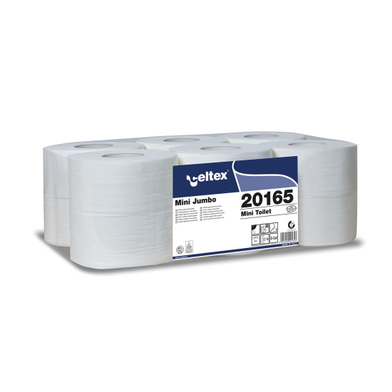 Tualetes papīrs CELTEX Mini 160, balts, 2-kārt., 12gab, Ø19.5