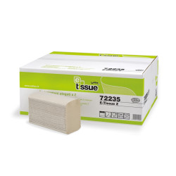 Roku salvetes CELTEX E-Tissue Z 20.5x24cm, gaiši brūnas, 2-kārt., 25x150gab (šaurās 8cm)