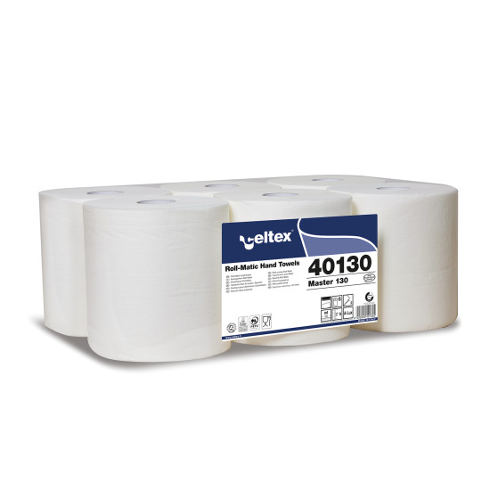 Roku dvieļi CELTEX Master 130, balti, 2-kārt., 6gab, Ø19