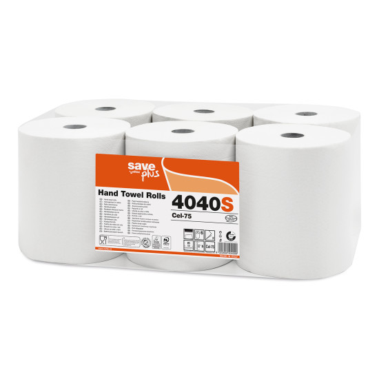 Полотенца для рук SAVE Plus 130, белые, 2-х слойные, 6шт, Ø19