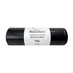 Atkritumu maisi BIOETHICS ĪPAŠI Izturīgi LDPE, melni, 75L/10gab/50mkr (0,60kg) (20)