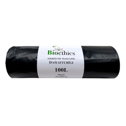 Atkritumu maisi BIOETHICS ĪPAŠI Izturīgi LDPE, melni, 100L/10gab/50mkr (0,68kg) (20)