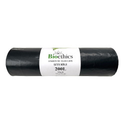 Atkritumu maisi BIOETHICS LDPE, melni, 200L/10gab/35mkr  (0,65kg)  (10)