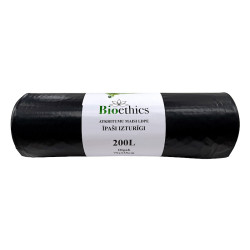 Atkritumu maisi BIOETHICS ĪPAŠI Izturīgi LDPE, melni, 200L/10gab/50mkr  (0,93kg)  (10)