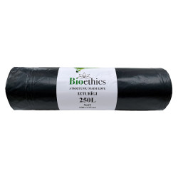 Мешки для мусора в рулоне  BIOETHICS LDPE, черные, 250л/5шт/50мкр (0,62кг) (10)