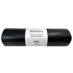 Atkritumu maisi BIOETHICS ĪPAŠI Izturīgi LDPE, melni, 300L/5gab/65mkr  (0,97kg) (12)