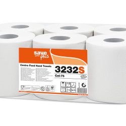 Roku dvieļi Celtex SAVE Plus 108, balti, 2-kārt., 6gab, Ø19
