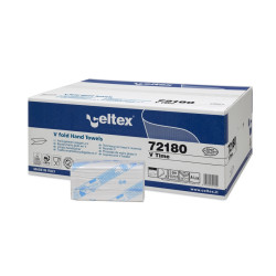 Roku salvetes CELTEX V Time 21.5x18cm, baltas, 2-kārt., 18x195gab (šaurās 9cm)