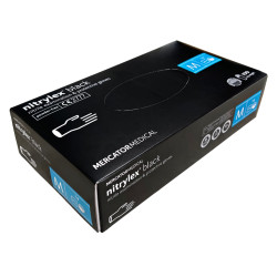 Cimdi nitrila nepūderēti Mercator NITRYLEX Black M, melni, 100gab (10)