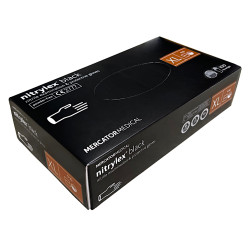 Cimdi nitrila nepūderēti Mercator NITRYLEX Black XL, melni, 100gab (10)