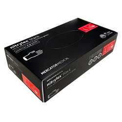 Cimdi nitrila nepūderēti Mercator NITRYLEX Black L, melni, 100gab (10)