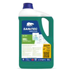 Ekoloģiskais trauku skalojamais līdzeklis automātiem Sanitec BRILL Green Power, 5L (2)