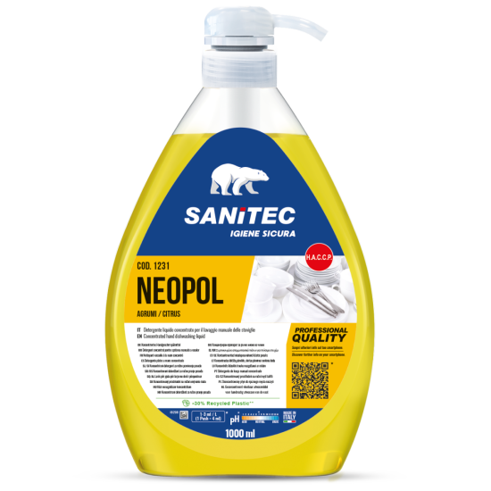 Средство для мытья посуды концентрированное Sanitec NEOPOL Citrus, 1л (6)