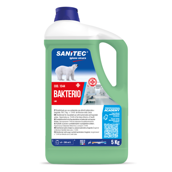 Dezinfekcijas mazgāšanas līdzeklis Sanitec BAKTERIO Lime, 5L (2)