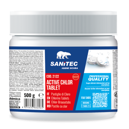 Хлорные таблетки Sanitec ACTIVE CHLOR TABLET, 150шт (12)