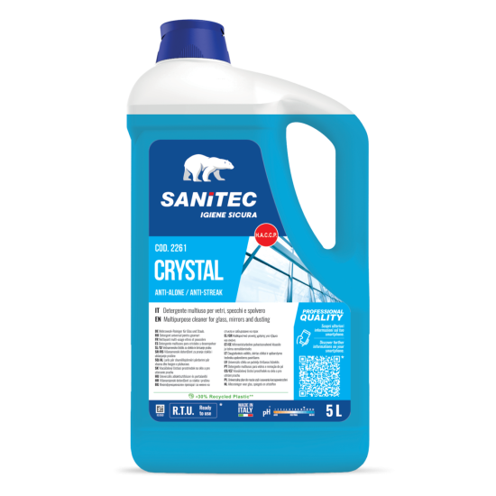 Stiklu universāls tīrīšanas līdzeklis Sanitec CRYSTAL, 5L (2)