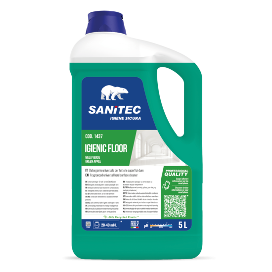 Универсальное моющее средство для полов Sanitec IGIENIC FLOOR Green Apple, 5л (2)