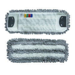 Mops mikrošķiedras IPC Grey ar kabatām un atlokiem, pelēks/balts, 40cm (50)