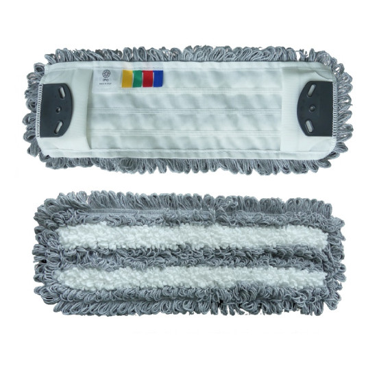 Mops mikrošķiedras IPC Grey ar kabatām un atlokiem, pelēks/balts, 40cm (50)