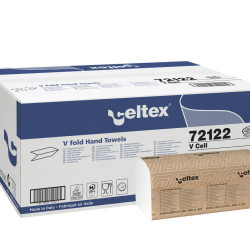 Roku salvetes CELTEX V Cell 25x21cm, baltas, 2-kārt., 15x210gab (platās 10.5cm)