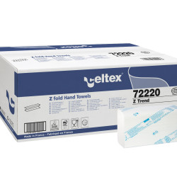 Roku salvetes CELTEX Z Trend 21.5x24cm, baltas, 2-kārt., 25x150gab (šaurās 8cm)