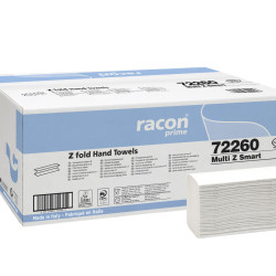 Roku salvetes RACON Multi Z Smart 21.5x27cm, baltas, 2-kārt., 18x170gab (šaurās 9cm)