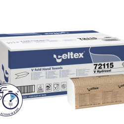 Roku salvetes CELTEX V Hydrosol 21.5x21cm, baltas, 3-kārt., 15x170gab (platās 10.5cm)