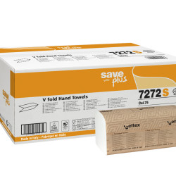Roku salvetes SAVE Plus V Fold 21.5x21cm, baltas, 2-kārt., 15x200gab (platās 10.5cm)