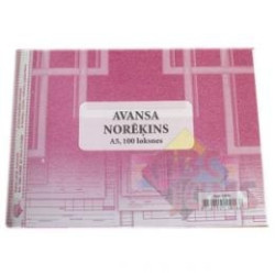 Avansa norēķins ar PVN ailēm ABC A5D, 100 loksnes