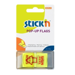 *Indeksi ar paraksta piktogrammu StickN ar turētāju, 45x25mm, 50gab., dzelteni