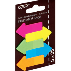 *Indeksi - bultas GR-255W, 45x23mm, 25 gabx5 krāsas