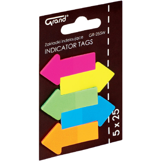 *Indeksi - bultas GR-255W, 45x23mm, 25 gabx5 krāsas