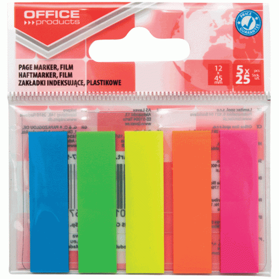 *Indeksi-marķētāji Office Products 12x45mm, 5x25 krāsas