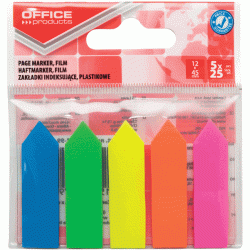 *Indeksi-marķētāji bultiņas Office Products 12x45mm, 5X25 krāsas