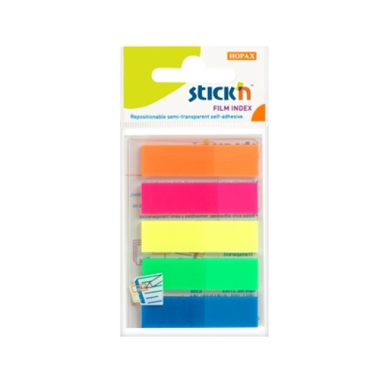 Indeksi StickN, 45x12mm, 25gabx5 krāsas, neona asorti
