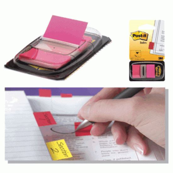 *Indeksi-marķētāji Post-it 2.54x4.32mm rozā