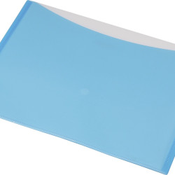 Mape-aploksne ar pogu Panta Plast A4, ar kabatu, zila/balta