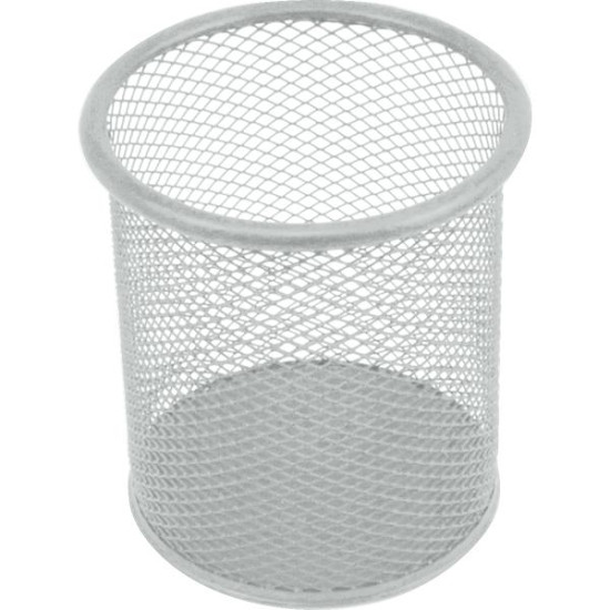 *Rakstāmlietu turētājs, deVente ø80mm, 98mm, metāla, apaļš, sudraba