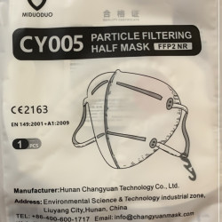 Sejas aizsargmaska, CY005, FFP2, balta