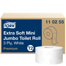Tualetes papīrs Tork 110255 Premium Extra Soft Jumbo Mini T2, balts, 3 slāņi, 120 m, 600 lapas, 1 rullis