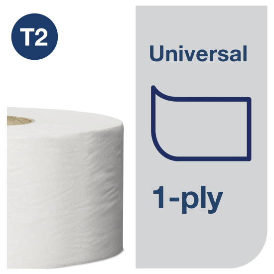 Tualetes papīrs Tork 120161 Universal Jumbo Mini T2, pelēks, 1 slānis, 240 m, 2400 lapas, 1 rullis