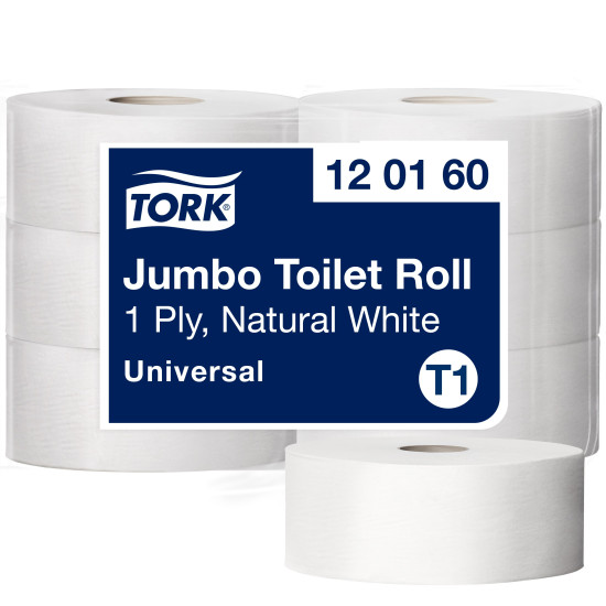 Tualetes papīrs Tork 120160 Universal Jumbo T1, pelēks, 1slānis, 480m, 2400lapas, 6ruļli