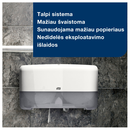 Tualetes papīrs Tork 110253 Premium Soft Jumbo Mini T2, balts,  2 slāņi, 170 m, 1214 lapas, 12 ruļļi