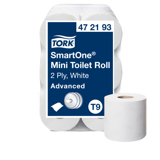 Бумага туалетная Tork SmartOne Mini T9, White, Controlled Dispensing