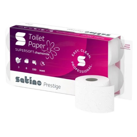Tualetes papīrs Satino Prestige 3 slāņi, 8 ruļļi
